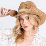 Wholesale woven Straw Sunhat Contrast Band One Fits Most Internal Adjustable Ban