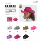 C.C KD-CBC-03
Sequin Cowboy Hat With Suede String Band

- One Size (KIDS 5-9 Years Old)
- 100% Polyester 