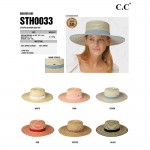 Wholesale c C STH Stripped Panama Boater Sun Hat One Fits Most Internal Adjustab