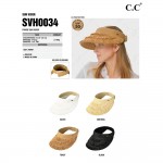 C.C SVH0034 
Fringe Sun Visor 

- One Size Fits Most
- Velcro Adjustable 
- Brim Approximately 4.75"L
- 100% Paper 