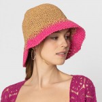 Do Everything In Love Two Tone Woven Straw Bucket Hat

- One Size Fits Most
- 100% Paper