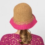 Wholesale do Everything Love Two Woven Straw Bucket Hat One Fits Most Paper
