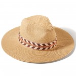 Wholesale straw Panama Sun Hat Woven Band One Fits Most Internal Adjustable Draw