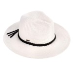 Wholesale c C ST brim hat faux leather tassel band One fits most Brim Straw Poly