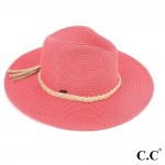 Wholesale c C ST brim hat faux leather tassel band One fits most Brim Straw Poly