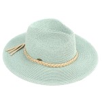 Wholesale c C ST brim hat faux leather tassel band One fits most Brim Straw Poly