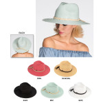 Wholesale c C ST brim hat faux leather tassel band One fits most Brim Straw Poly