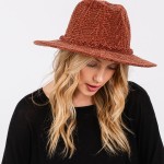 Wholesale soft Knit Panama Hat Braided Knit Band Adjustable Drawstring Inside On
