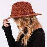 Wholesale soft Knit Panama Hat Braided Knit Band Adjustable Drawstring Inside On