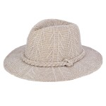 Wholesale soft Knit Panama Hat Braided Knit Band Adjustable Drawstring Inside On