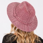 Wholesale soft Knit Panama Hat Braided Knit Band Adjustable Drawstring Inside On