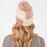Wholesale two Faux Fur Knit Beanie Faux Fur Pom Lined Inside One Fits Most Acryl