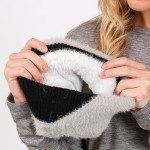 Wholesale two Faux Fur Knit Beanie Faux Fur Pom Lined Inside One Fits Most Acryl