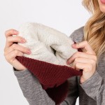 Wholesale argyle Pattern Cuffed Beanie Faux Fur Pom Lined Inside One Fits Most A