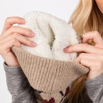 Wholesale argyle Pattern Cuffed Beanie Faux Fur Pom Lined Inside One Fits Most A