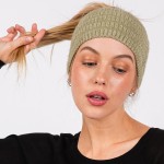 Wholesale fuzzy Knit Head Wrap One Fits Most Nylon