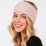 Wholesale fuzzy Knit Head Wrap One Fits Most Nylon