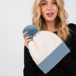 Wholesale cuffed Sherpa Beanie Faux Fur Pom One Fits All Polyester