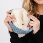 Wholesale cuffed Sherpa Beanie Faux Fur Pom One Fits All Polyester