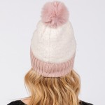 Wholesale cuffed Sherpa Beanie Faux Fur Pom One Fits All Polyester