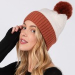 Wholesale cuffed Sherpa Beanie Faux Fur Pom One Fits All Polyester