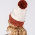 Wholesale cuffed Sherpa Beanie Faux Fur Pom One Fits All Polyester