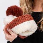 Wholesale cuffed Sherpa Beanie Faux Fur Pom One Fits All Polyester