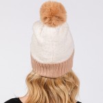 Wholesale cuffed Sherpa Beanie Faux Fur Pom One Fits All Polyester