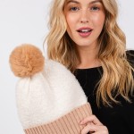 Wholesale cuffed Sherpa Beanie Faux Fur Pom One Fits All Polyester