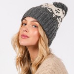 Wholesale jacquard Knit Cuff Beanie Yarn Pom One Fits Most Acrylic