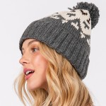Wholesale jacquard Knit Cuff Beanie Yarn Pom One Fits Most Acrylic