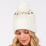 Wholesale jacquard Knit Cuff Beanie Yarn Pom One Fits Most Acrylic