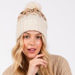 Wholesale jacquard Knit Cuff Beanie Yarn Pom One Fits Most Acrylic