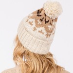 Wholesale jacquard Knit Cuff Beanie Yarn Pom One Fits Most Acrylic