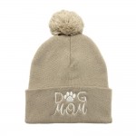 Wholesale dOG MOM Embroidered Cuffed Knit Beanie Yarn Pom One Fits Most Acrylic