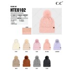 Wholesale c C HTE Chain Link Knitted Pom Beanie One Fits Most Polyester Acrylic