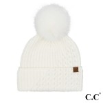 Wholesale c C HTE Cable Pom Beanie Pearl Embellishments One Polyester Acrylic Re