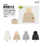 Wholesale c C HTE Cable Pom Beanie Pearl Embellishments One Polyester Acrylic Re
