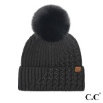 Wholesale c C HTE Cable Pom Beanie Pearl Embellishments One Polyester Acrylic Re