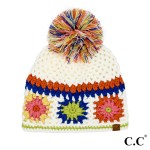Wholesale c C HTE Hand Made Crochet Pom Beanie Acrylic One Fits Most