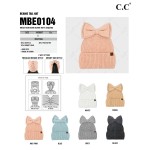 Wholesale c C MBE Messy Bun Bow Beanie Sequins One Acrylic Polyester Rabbit Hair