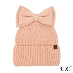 Wholesale c C MBE Messy Bun Bow Beanie Sequins One Acrylic Polyester Rabbit Hair