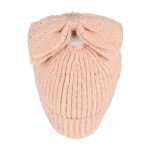 Wholesale c C MBE Messy Bun Bow Beanie Sequins One Acrylic Polyester Rabbit Hair