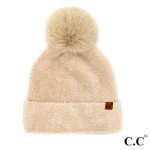 C.C HTC0038
Plush Terry Chenille Pom Beanie 

- 100% Nylon
- One Size Fits Most