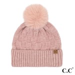 Wholesale c C HTC Weaving Pom Beanie One Fits Most Beanie Acrylic Polyester Nylo