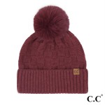 Wholesale c C HTC Weaving Pom Beanie One Fits Most Beanie Acrylic Polyester Nylo