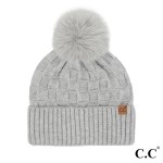 Wholesale c C HTC Weaving Pom Beanie One Fits Most Beanie Acrylic Polyester Nylo