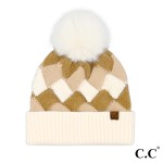 Wholesale c C HTC Chunky Weaved Pattern Pom Beanie One Fits Most Beanie Acrylic