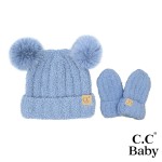 Wholesale c C BB SEE Baby Cozy Yarn Hat Mitten Set One Fits Most Polyester