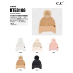 C.C HTE0108
Fur Earflap Pom Beanie 

- 45% Acrylic / 29% Polyester / 26% Nylon 
- Cuff 100% Nylon
- One Size Fits Most